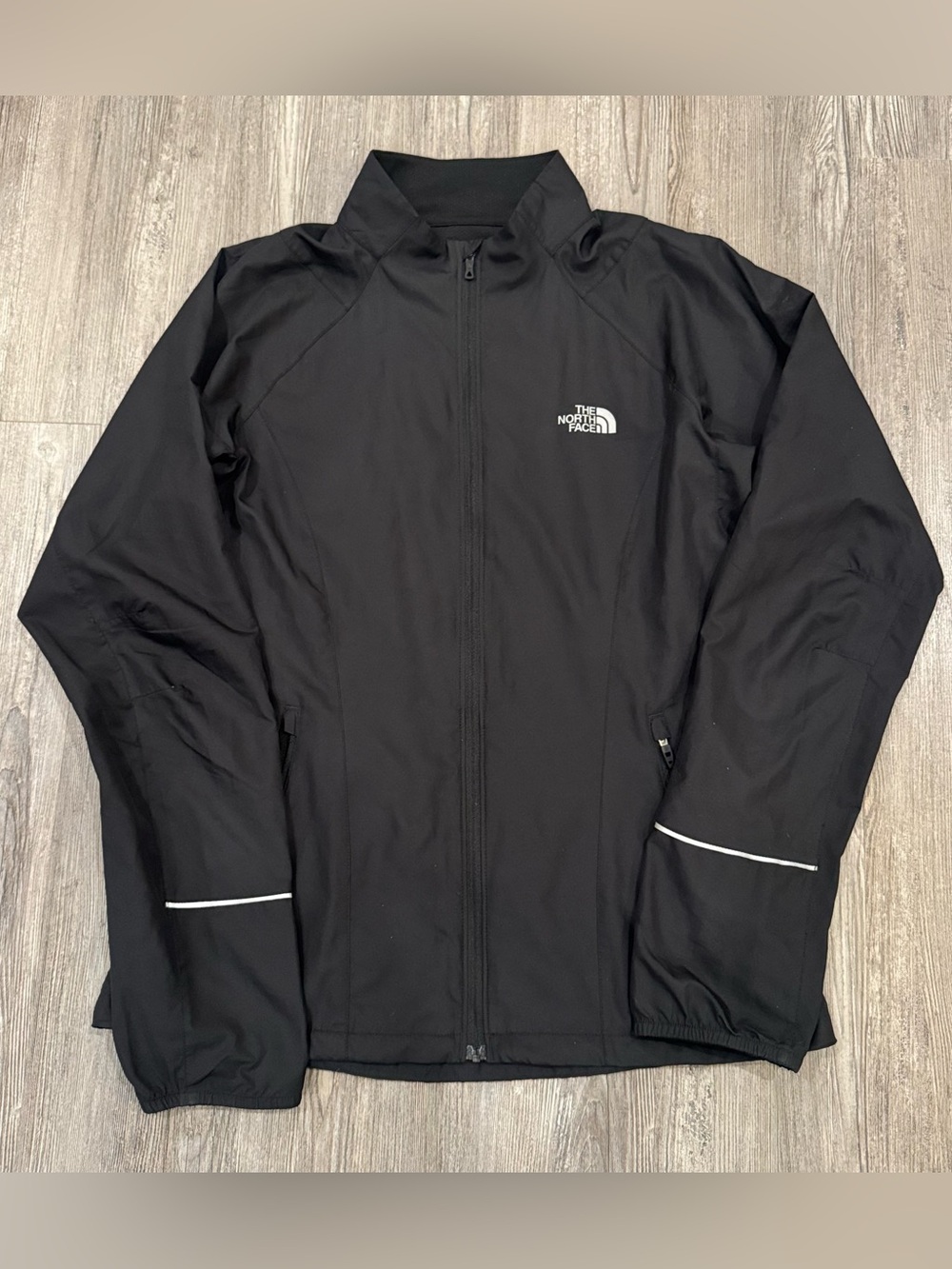 The North Face Women’s M Black Running Jacket Reflective Full Zip Windbreaker